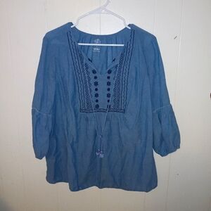 EUC St. John's Bay Women's 1X Boho Blouse